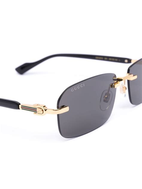 gucci rimless rectangle-frame sunglasses|gucci vintage round sunglasses.